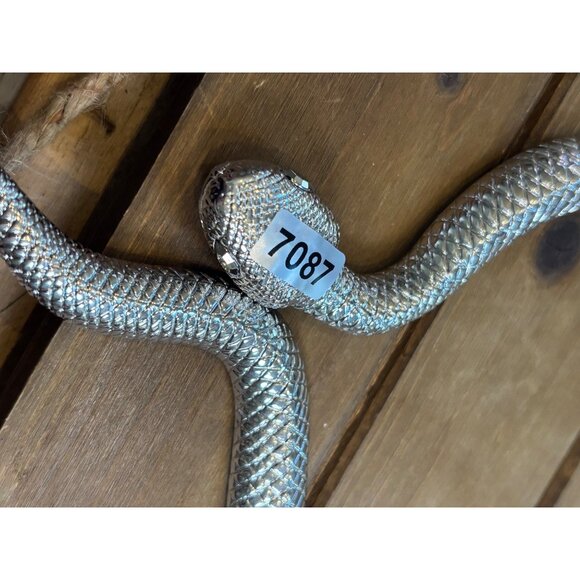 Silver Snake Necklace Choker Collar Style - Picture 3 of 10